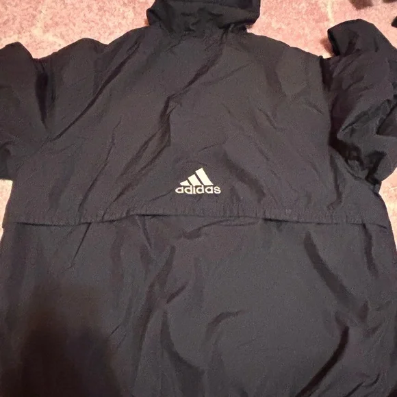 Adidas Men's Black Hooded Windbreaker - Picture 3 of 3